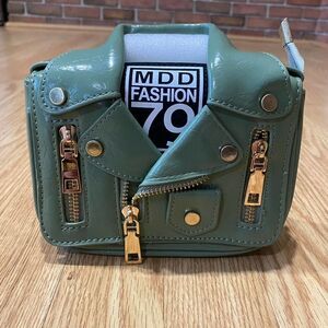 MDD Fashion 79 The Fiona Faux Leather Jacket Handbag Green Gold